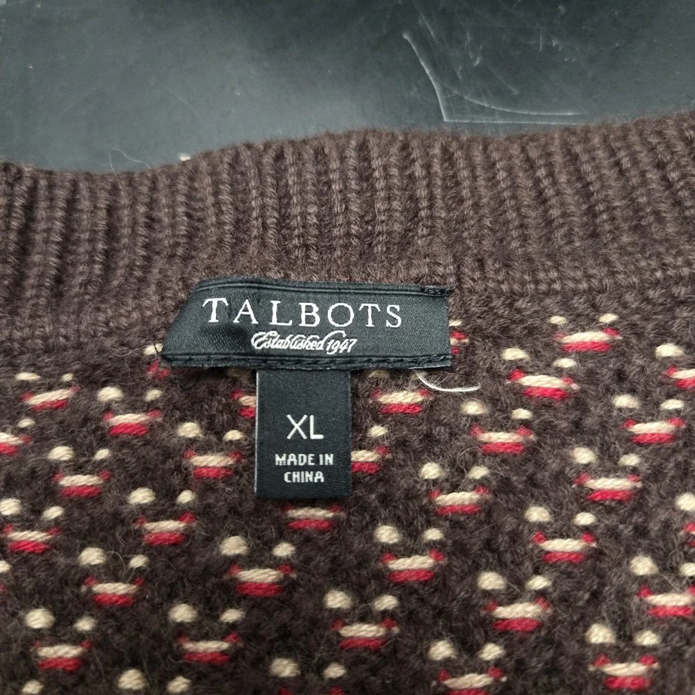 Talbots Brown Angora Blend Sweater Tank Vest Size XL Retro 70's Hipster Academia